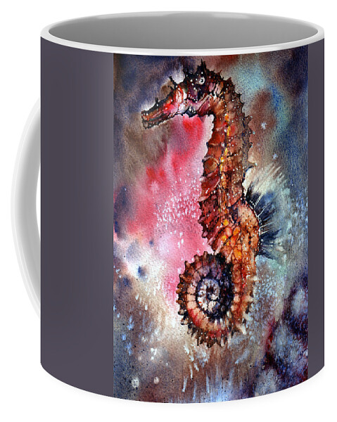 Seahorse Coffee Mug featuring the painting Sea Horse by Peter Williams
