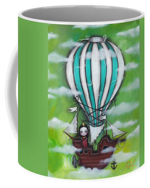 Air Ship Coffee Mug featuring the painting Sea of Clouds by Abril Andrade