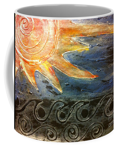 Sea Coffee Mug featuring the painting Sea Swept by Cleaster Cotton