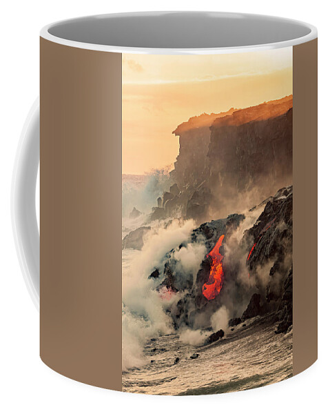 Day Coffee Mug featuring the photograph Sea Water And Molten Rock Splatter by Dave Fleetham