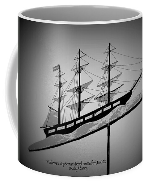 Weathervane Coffee Mug featuring the photograph Seaman's Bethel Weathervane by Kathy Barney