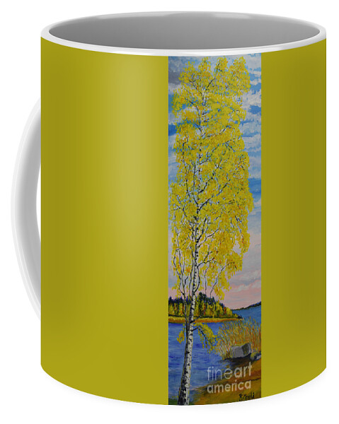 Seascape Coffee Mug featuring the painting Seascape From Baltic Sea by Raija Merila