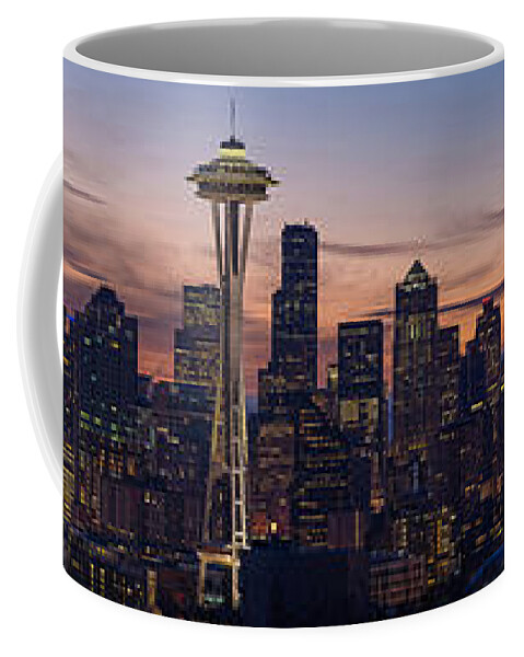 Seattle Coffee Mug featuring the photograph Seattle Cityscape Morning Light by Mike Reid
