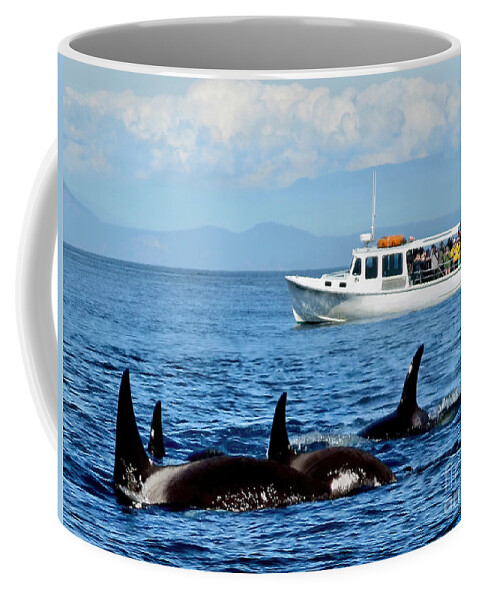 Whales Coffee Mug featuring the photograph Seattle Whale Watchers by Jennie Breeze