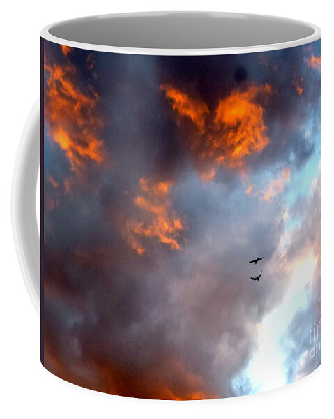 Sunset Coffee Mug featuring the photograph Sedona Sunset Ravens by Mars Besso