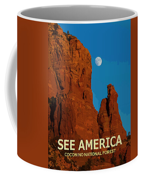 Poster Coffee Mug featuring the digital art See America - Coconino National Forest by Ed Gleichman