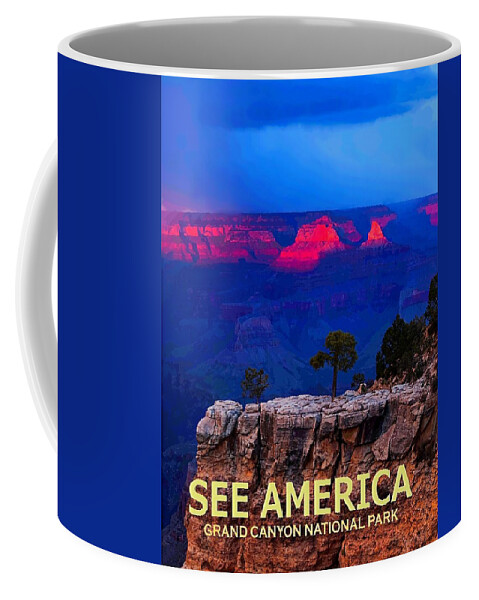 Poster Coffee Mug featuring the digital art See America - Grand Canyon National Park by Ed Gleichman