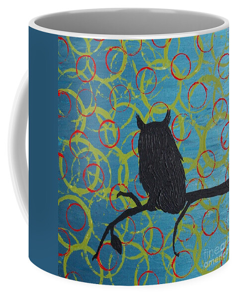 Owl Coffee Mug featuring the painting Seer by Jacqueline McReynolds