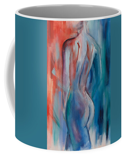 Nude Coffee Mug featuring the painting Sensuelle by Elise Palmigiani