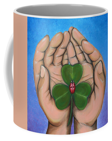 Ladybug Coffee Mug featuring the painting Sent from Above by Meganne Peck