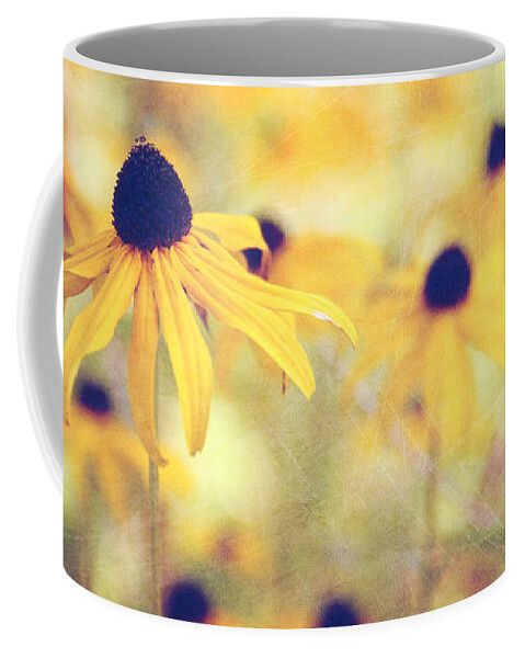 Yellow Coffee Mug featuring the photograph September afternoon - yellow Rudbeckia flowers by Sylvia Cook