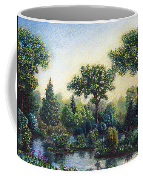 Serenity Coffee Mug featuring the pastel Serenity by Michael Heikkinen
