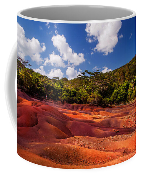 Mauritius Coffee Mug featuring the photograph Seven Colored Earth in Chamarel 1. Mauritius by Jenny Rainbow