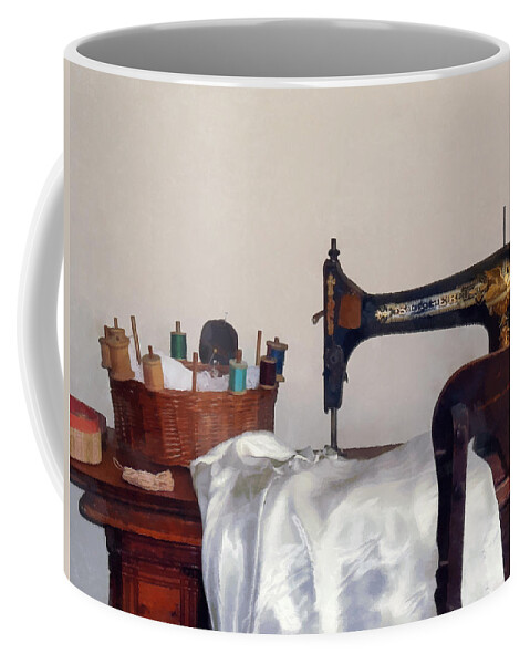 Sew Coffee Mug featuring the photograph Sewing Room by Susan Savad