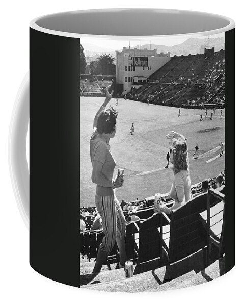 1950's Coffee Mug featuring the photograph SF Giants Fans Cheer by Underwood Archives