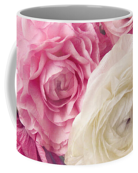 Ranunculus Coffee Mug featuring the photograph Shades Of Pink by Sylvia Cook