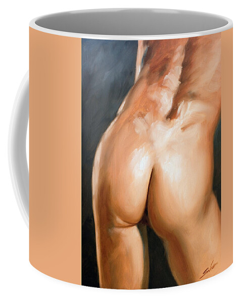 Erotic Coffee Mug featuring the painting Shake your moneymaker by John Silver