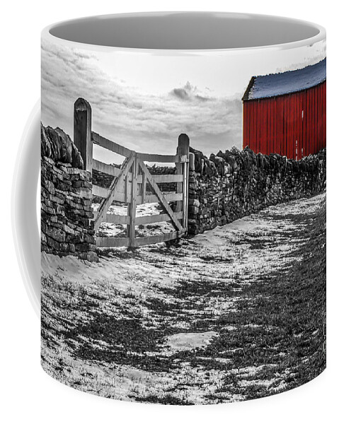 M C Story Coffee Mug featuring the photograph Shakertown Red Barn - SC by Mary Carol Story