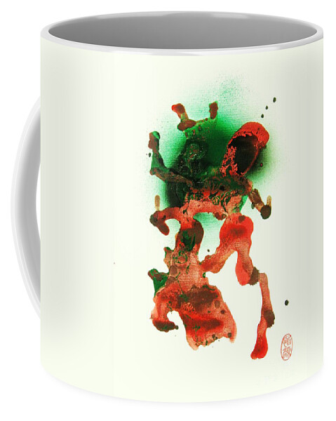 Abstract Coffee Mug featuring the painting Shako Dansu by Thea Recuerdo