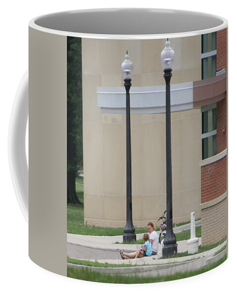 Two Unrecognizable People One Woman Coffee Mug featuring the photograph Sharing a moment by Valerie Collins