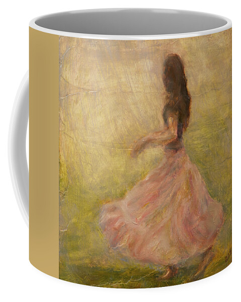 Woman Coffee Mug featuring the painting She Dances With the Rain by Quin Sweetman