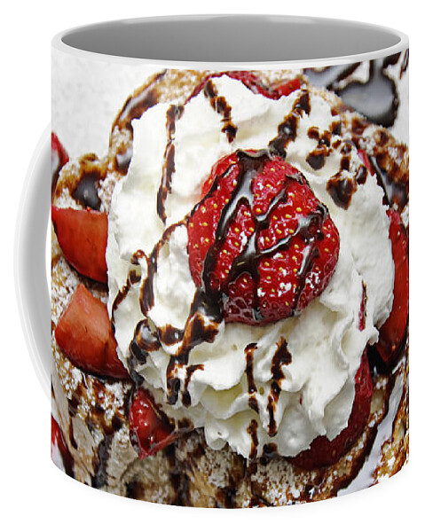 French Toast Coffee Mug featuring the photograph She Dreams In Chocolate And Strawberries by Andee Design
