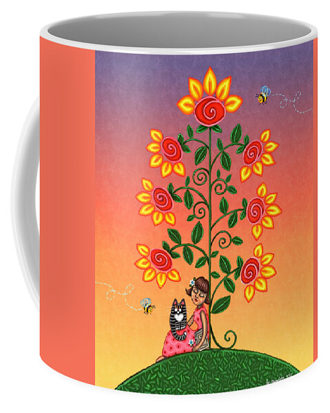Folk Art Coffee Mug featuring the painting She Is Life Barnes and Noble by Victoria De Almeida