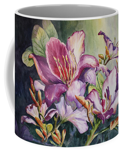 Orchids Coffee Mug featuring the painting She Love Radiant Orchids by Roxanne Tobaison