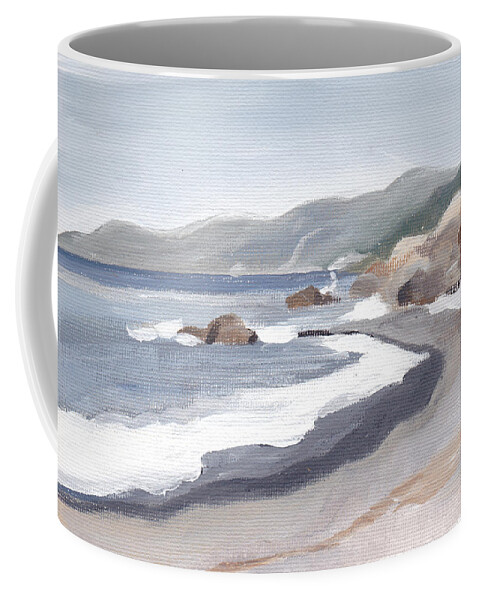 Seascape Coffee Mug featuring the painting Shelter Cove by Sarah Lynch