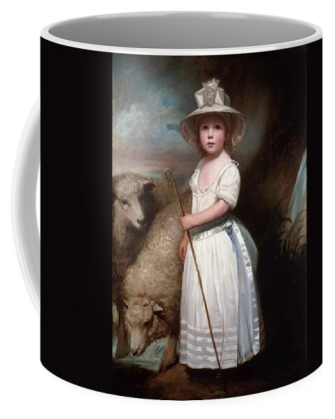 George Romney Coffee Mug featuring the painting Shepherd Girl. Little Bo-Peep by George Romney