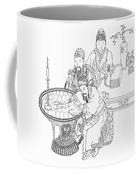 1st Coffee Mug featuring the drawing Shih Huang Ti (259-210 B by Granger