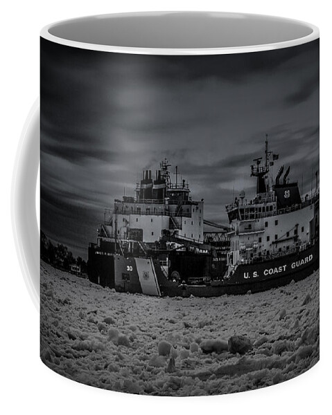 Ice Coffee Mug featuring the photograph Ship Stuck In The Ice Flow by Ronald Grogan