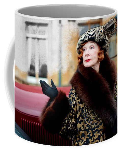 Downton Abbey Coffee Mug featuring the digital art Shirley MacLaine @ TV serie Downton Abbey by Gabriel T Toro