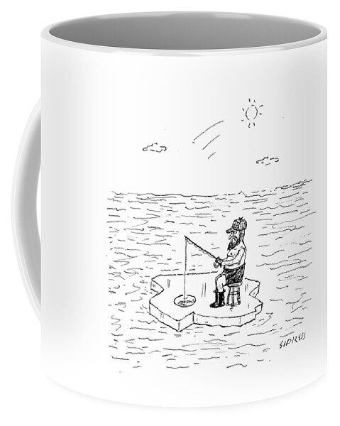 Shirtless Man Ice Fishing Coffee Mug