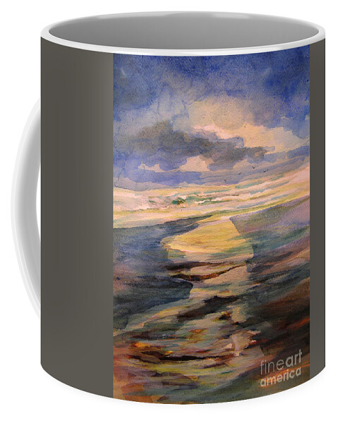 Art Coffee Mug featuring the painting Shoreline sunrise 11-9-14 by Julianne Felton