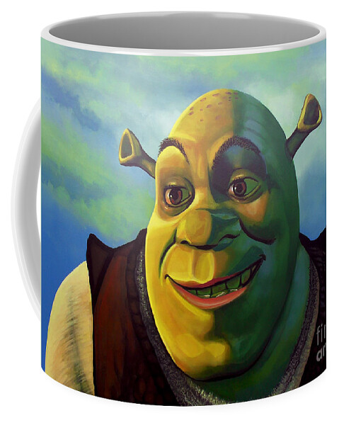 Shrek Coffee Mug featuring the painting Shrek by Paul Meijering