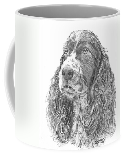 Dog Coffee Mug featuring the drawing Sibley by Quwatha Valentine
