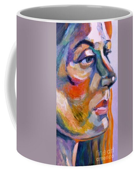 Woman Coffee Mug featuring the painting Sideview Of A Woman by Stan Esson