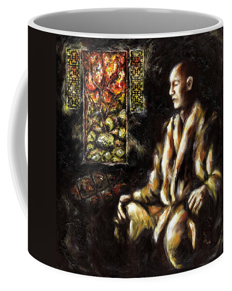 Zen Coffee Mug featuring the painting Silence by Hiroko Sakai