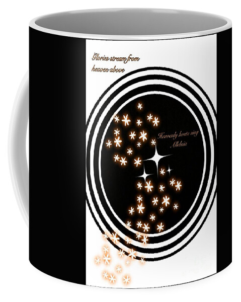 Christmas Carols Coffee Mug featuring the digital art Silent Night Stars Bordered by Joan-Violet Stretch