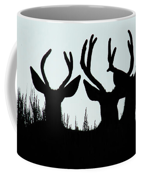 Buck Coffee Mug featuring the photograph Deer Silhouette by Carl Moore