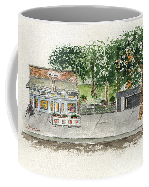 Silvana Coffee Mug featuring the painting Silvana Harlem by AFineLyne