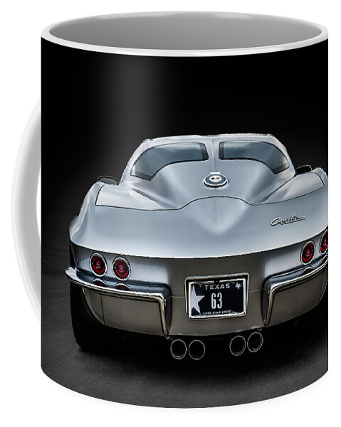 Corvette Coffee Mug featuring the digital art Silver '63 by Douglas Pittman