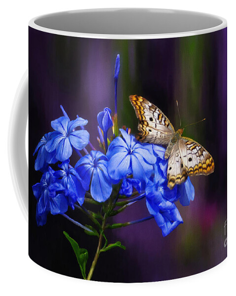 Butterfly Coffee Mug featuring the digital art Silver and Gold by Lois Bryan