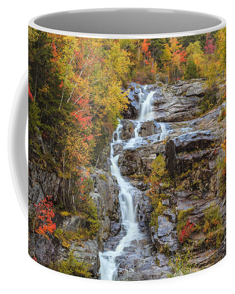 Silver Cascade Coffee Mug featuring the photograph Silver Cascade waterfall White Mountains New Hampshire by Ken Brown