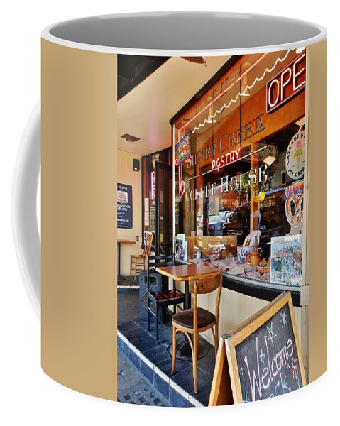 Coffee House Coffee Mug featuring the photograph Silver Creek Coffee House by VLee Watson