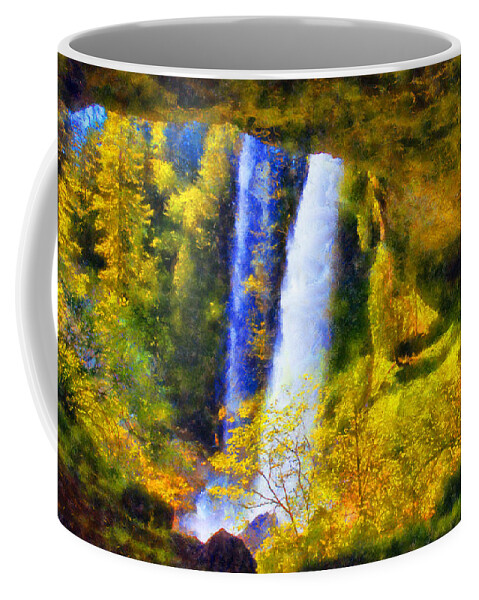 North Falls Coffee Mug featuring the digital art Silver Falls North Falls by Kaylee Mason