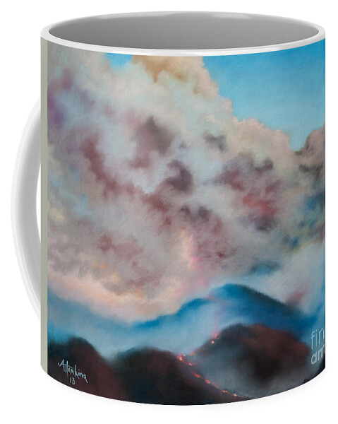 Silver Fire Pastel Paintings Prints Coffee Mug featuring the pastel Silver Fire by Natalia Astankina