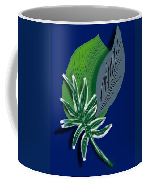 Botanical Coffee Mug featuring the digital art Silver Leaf and Fern II by Christine Fournier