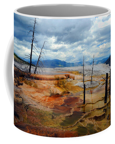Yellowstone Coffee Mug featuring the photograph Simmering Color by Richard Gehlbach